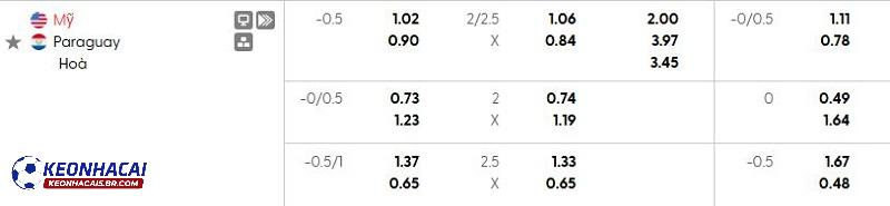 Tỷ lệ soi kèo nhà cái Mỹ vs Paraguay