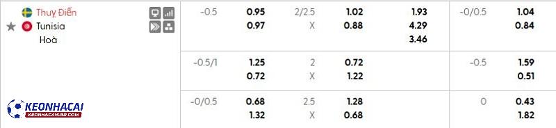 Tỷ lệ soi kèo nhà cái Thụy Điển vs Tunisia